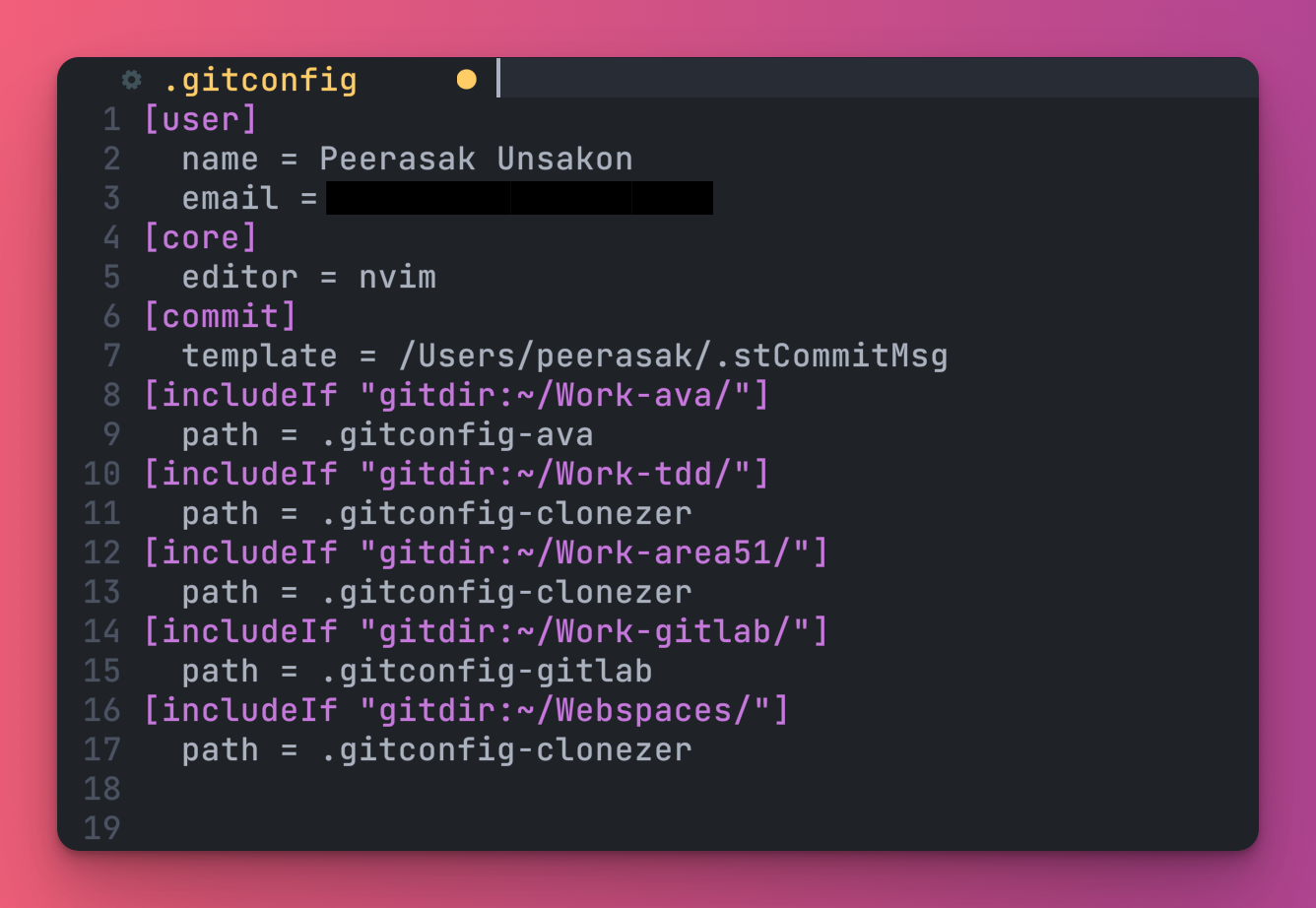 ตั้งค่า .gitconfig
